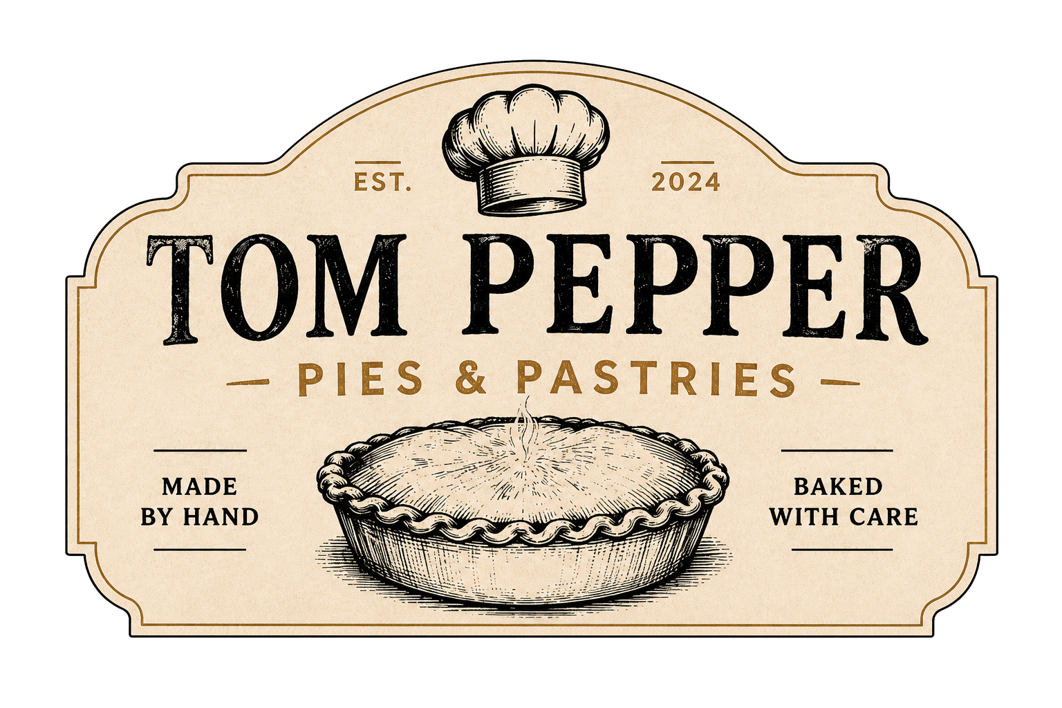 Tom Pepper Pies and Pastries cream sign